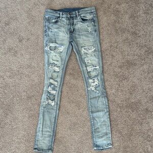 Distressed Light Blue studded men’s Jeans